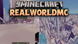 RealWorldMC Mod (26.3, 1.21.1) – Fly Across Real World Cities and Build on Landmarks