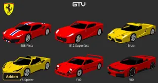 GTV FERRARI CARS (26+, 1.21) – MCPE/Bedrock Addon