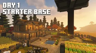Hardcore Day 1 Starter Base | Survival Mansion & Farms [Achievements Friendly]