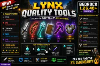 Lynx Quality Tools Addon for Minecraft Bedrock 26.50