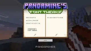 PandaMine Font Tweaks Texture Pack for MCPE 26.40