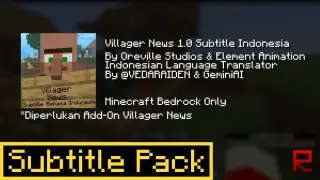 Villager News Indonesian Subtitles Texture Pack for MCPE