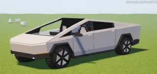Car Tesla CyberTruck Addon for Minecraft Bedrock 1.21.0