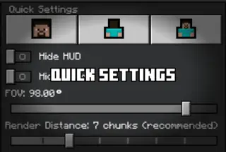 Quick Settings v1.2 Texture Pack for MCPE 1.21.60