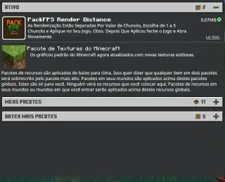 PackFPS Render Distance Texture Pack for Minecraft Bedrock