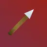 A copper apple impaled on a spear