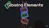 glowing elements - blue